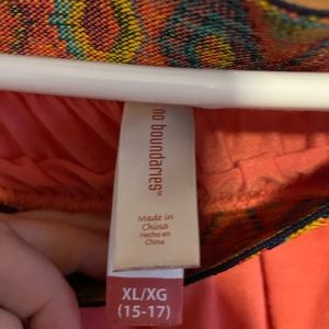 No boundaries XL coral with multicolored waist band maxi skirt